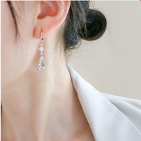 1 Pair Ig Style Simple Style Water Droplets Plating Inlay Copper Alloy Zircon Drop Earrings sku image 1