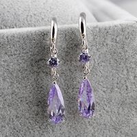 1 Pair Ig Style Simple Style Water Droplets Plating Inlay Copper Alloy Zircon Drop Earrings main image 1