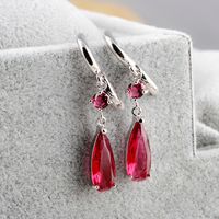 1 Pair Ig Style Simple Style Water Droplets Plating Inlay Copper Alloy Zircon Drop Earrings sku image 2