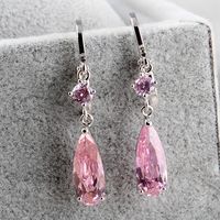 1 Pair Ig Style Simple Style Water Droplets Plating Inlay Copper Alloy Zircon Drop Earrings main image 3