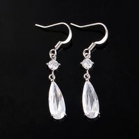 1 Pair Ig Style Simple Style Water Droplets Plating Inlay Copper Alloy Zircon Drop Earrings sku image 7