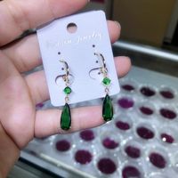 1 Pair Ig Style Simple Style Water Droplets Plating Inlay Copper Alloy Zircon Drop Earrings sku image 11