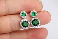 1 Pair Simple Style Shiny Round Plating Inlay Copper Alloy Zircon Drop Earrings sku image 2