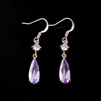 1 Pair Ig Style Simple Style Water Droplets Plating Inlay Copper Alloy Zircon Drop Earrings sku image 9