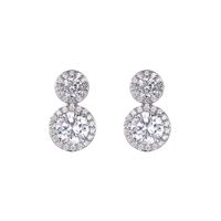 1 Pair Simple Style Shiny Round Plating Inlay Copper Alloy Zircon Drop Earrings main image 3