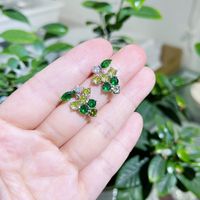 1 Pair Casual Pastoral Grape Plating Inlay Copper Crystal Zircon Ear Studs main image 4