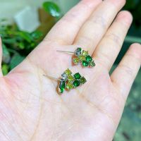 1 Pair Casual Pastoral Grape Plating Inlay Copper Crystal Zircon Ear Studs main image 3