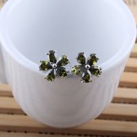 1 Pair Sweet Simple Style Flower Polishing Plating Inlay Copper Alloy Zircon Ear Clips Ear Studs sku image 2