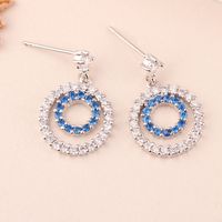 1 Pair Simple Style Commute Circle Plating Inlay Copper Alloy Zircon Drop Earrings main image 4