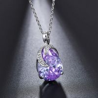 Sweet Water Droplets Copper Plating Inlay Zircon Necklace Pendant sku image 6