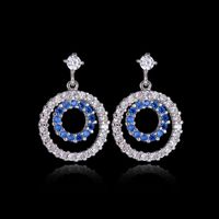1 Pair Simple Style Commute Circle Plating Inlay Copper Alloy Zircon Drop Earrings main image 3