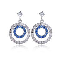 1 Pair Simple Style Commute Circle Plating Inlay Copper Alloy Zircon Drop Earrings main image 2