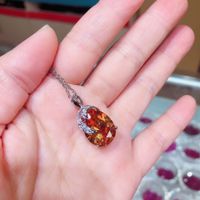 Sweet Water Droplets Copper Plating Inlay Zircon Necklace Pendant sku image 7