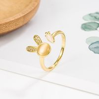 Cute Rabbit Copper Gold Plated Opal Rings In Bulk main image 5