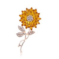 Elegant Strassenmode Sonnenblume Legierung Inlay Strasssteine Unisex Broschen sku image 1
