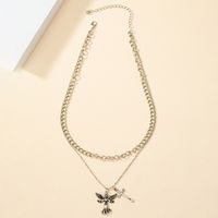 Retro Cool Style Cross Angel Alloy Women's Layered Necklaces sku image 1