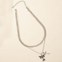 Retro Cool Style Cross Angel Alloy Women's Layered Necklaces main image 3