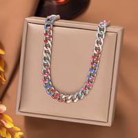 304 Stainless Steel 18K Gold Plated Commute Chain Color Block Bracelets Necklace main image 4