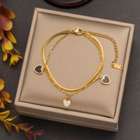 304 Stainless Steel 18K Gold Plated Casual Simple Style Plating Inlay Star Heart Shape Acrylic Bracelets Necklace main image 4