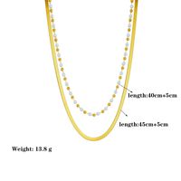 304 Stainless Steel 18K Gold Plated Elegant Lady Plating Geometric Plastic Layered Necklaces main image 3