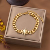 Retro Star 304 Stainless Steel 18K Gold Plated Bracelets In Bulk main image 1