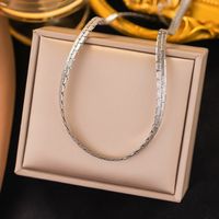 Simple Style Solid Color Titanium Steel Plating 18k Gold Plated Bracelets Necklace main image 1