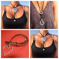 Commute Heart Shape Alloy Wax Rope Irregular Men's Pendant Necklace main image 1