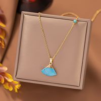 304 Stainless Steel 18K Gold Plated Streetwear Plating Inlay Moon Eye Resin Pendant Necklace main image 5