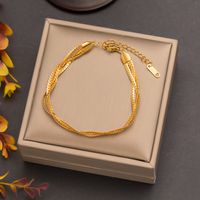 304 Stainless Steel 18K Gold Plated Rose Gold Plated Streetwear Plating Solid Color Layered Necklaces sku image 6