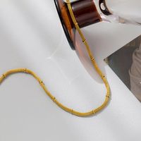 Strassenmode Einfarbig Titan Stahl Überzug Halskette main image 3