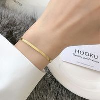 Commute Solid Color 304 Stainless Steel 18K Gold Plated Bracelets In Bulk main image 1