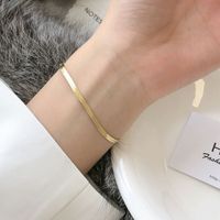 Commute Solid Color 304 Stainless Steel 18K Gold Plated Bracelets In Bulk main image 3