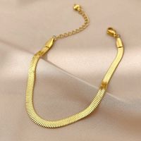 Commute Solid Color 304 Stainless Steel 18K Gold Plated Bracelets In Bulk main image 5