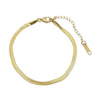Commute Solid Color 304 Stainless Steel 18K Gold Plated Bracelets In Bulk main image 6