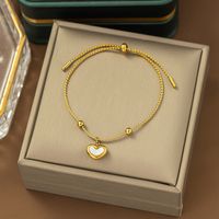 304 Stainless Steel 18K Gold Plated Simple Style Commute Plating Heart Shape Acrylic Earrings Necklace sku image 2