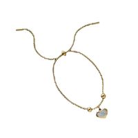 304 Stainless Steel 18K Gold Plated Simple Style Commute Plating Heart Shape Acrylic Earrings Necklace main image 3