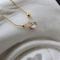 304 Stainless Steel 18K Gold Plated Simple Style Commute Plating Heart Shape Acrylic Earrings Necklace main image 6