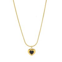 304 Stainless Steel 18K Gold Plated Lady Plating Inlay Heart Shape Stone Earrings Necklace main image 5
