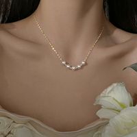 304 Stainless Steel 18K Gold Plated Sweet Plating Solid Color Necklace main image 3