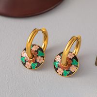 304 Stainless Steel 18K Gold Plated Retro Plating Flower Earrings Necklace sku image 11