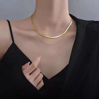 304 Stainless Steel 18K Gold Plated Modern Style Plating Solid Color Necklace main image 1