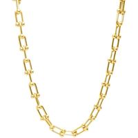 304 Stainless Steel 18K Gold Plated Streetwear Plating U Shape Bracelets Earrings Necklace main image 6