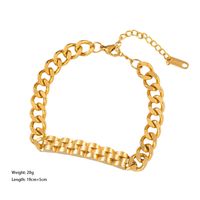 304 Stainless Steel 18K Gold Plated Elegant Retro Plating C Shape Solid Color Bracelets Earrings Necklace main image 4