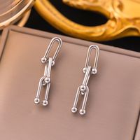 304 Stainless Steel 18K Gold Plated Streetwear Plating U Shape Bracelets Earrings Necklace sku image 1