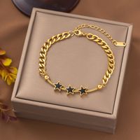 Simple Style Star 304 Stainless Steel 18K Gold Plated Acrylic Bracelets In Bulk sku image 1