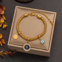 Commute Four Leaf Clover 304 Stainless Steel 18K Gold Plated Artificial Rhinestones Resin Bracelets In Bulk main image 5