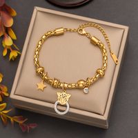 304 Stainless Steel 18K Gold Plated Cool Style Plating Inlay Animal Artificial Rhinestones Bracelets Earrings Necklace main image 3