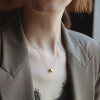 Süss Einfacher Stil Herzform Titan Stahl Überzug Halskette main image 4