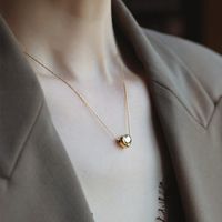 Süss Einfacher Stil Herzform Titan Stahl Überzug Halskette sku image 1