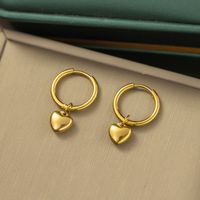 304 Stainless Steel 18K Gold Plated Casual Simple Style Plating Inlay Heart Shape Acrylic Plastic Bracelets Earrings Necklace main image 3